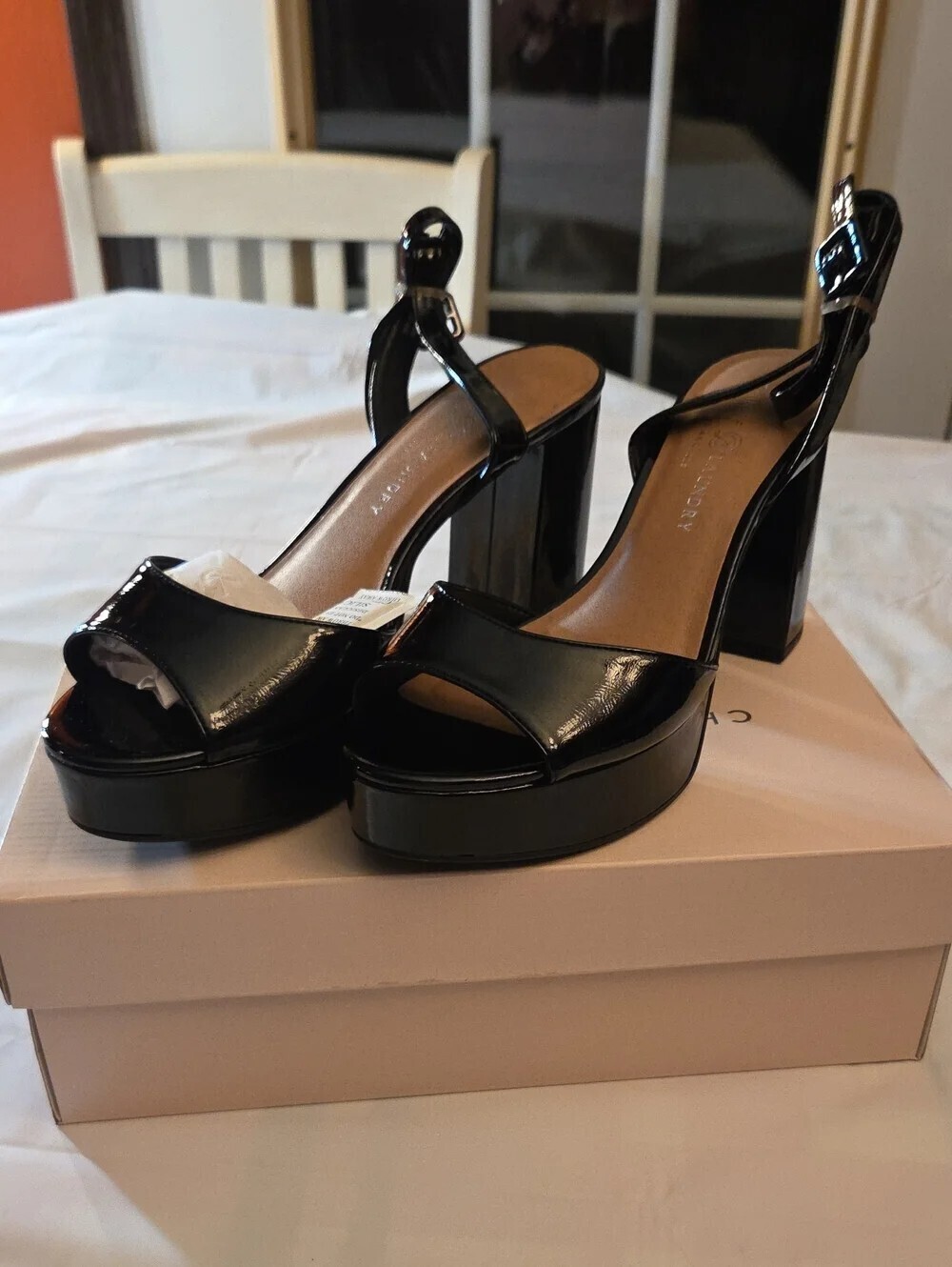 Chinese Laundry Theresa Patent Platform Heels Black Size 9 NIB Y2K Party - Picture 10 of 13
